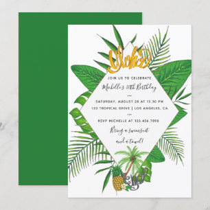 Invitation à une fête d'anniversaire Luau Aloha ha