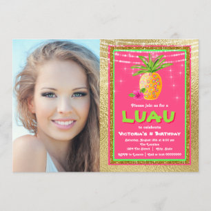 Invitation à une fête d'anniversaire Luau Hawaïen