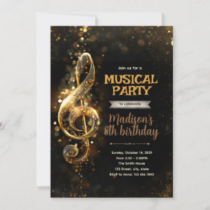 Invitation à une fête d'anniversaire musicale