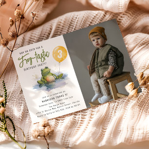 Invitation à une fête d'anniversaire photo Frog-ta
