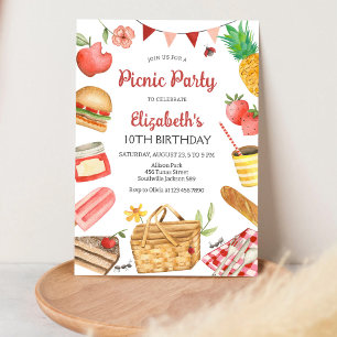 Invitation à une fête d'anniversaire pique-nique