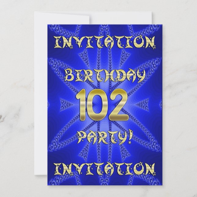 Invitation à une fête d'anniversaire pour les 102  (Devant)