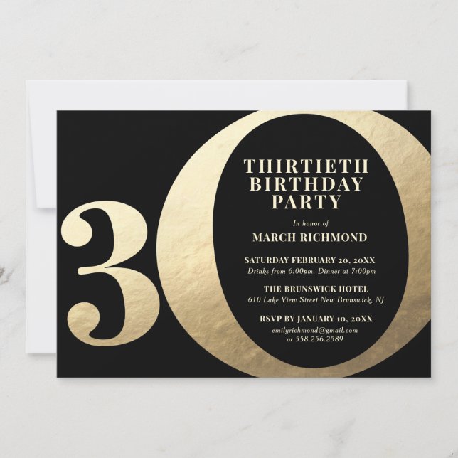 Invitation à une fête d'anniversaire pour les 30 a (Devant)