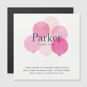 Invitation à une fête d'anniversaire rose enfant e