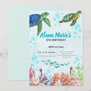 Invitation à une fête d'anniversaire sous-marine a