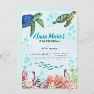 Invitation à une fête d'anniversaire sous-marine a
