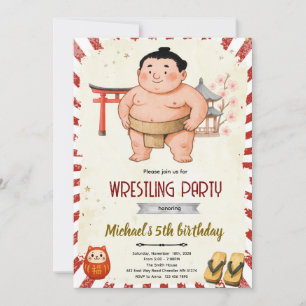 Invitation à une fête d'anniversaire Sumo