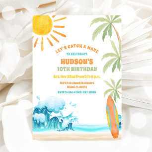 Invitation à une fête d'anniversaire sur la plage