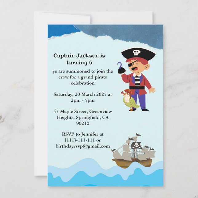Invitation à une fête d'anniversaire sur le thème  (Devant)