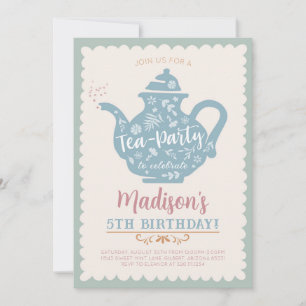 Invitation à une fête d'anniversaire Tea Party
