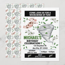 Invitation à une fête d'anniversaire Tornade