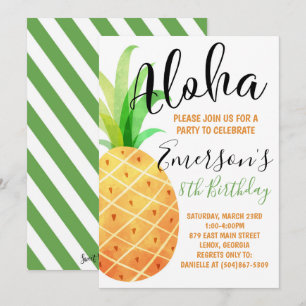 Invitation à une fête d'anniversaire tropicale