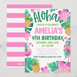 Invitation à une fête d'anniversaire tropicale