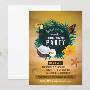 Invitation à une fête d'anniversaire tropicale