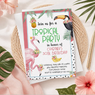 Invitation à une fête d'anniversaire tropicale