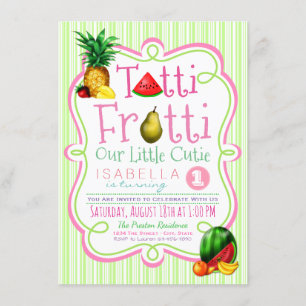 Invitation à une fête d'anniversaire Tutti Frutti 