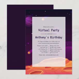 Invitation à une fête d'anniversaire virtuelle dan