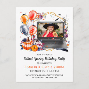 Invitation à une fête d'anniversaire virtuelle pou