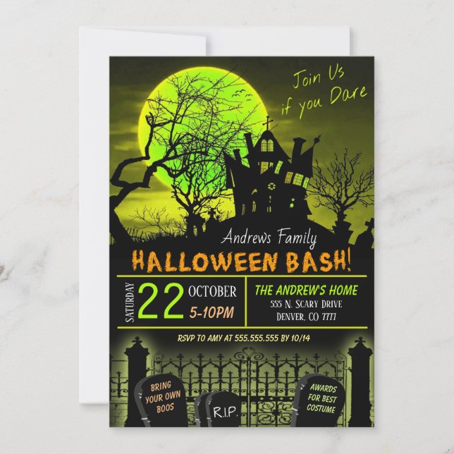 Invitation à une fête dans une maison hantée (Devant)