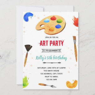Invitation à une fête d'art de couleur primaire