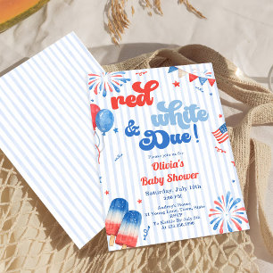 Invitation à une fête de Baby Shower - 4 juillet