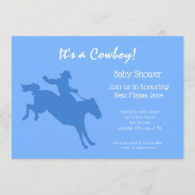 Invitation à une fête de baby shower Cowboy