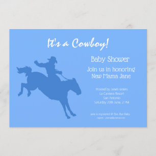 Invitation à une fête de baby shower Cowboy