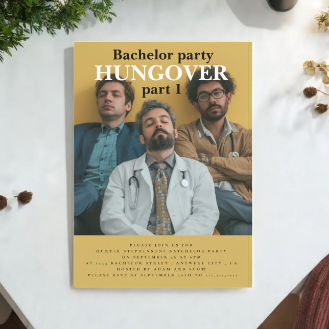 Invitation à une fête de Bachelor moderne et amusa (Créateur téléchargé)