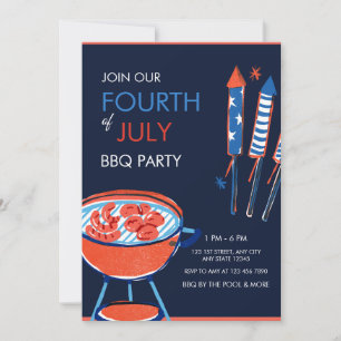 Invitation à une fête de BBQ patriotique du 4 juil