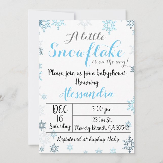 Invitation à une fête de bébé (Devant)