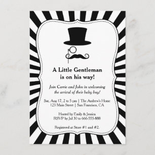 Invitation à une fête de bébé garçon chic et tenda