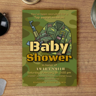 Invitation à une fête de bébé militaire