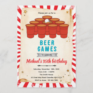 Invitation à une fête de beer pong