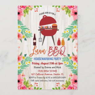 Invitation à une fête de bienvenue tropicale Luau