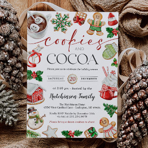 Invitation à une fête de chocolat chaud - Cookies