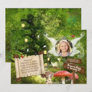 Invitation à une fête de conte de fées dans une fo