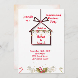 Invitation à une fête de crémaillère de Noël