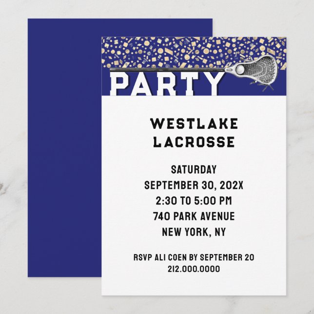 Invitation à une fête de crosse (Devant / Derrière)