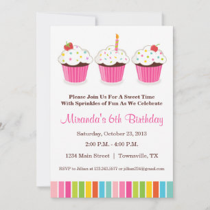 Invitation à une fête de Cupcakes
