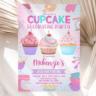 Invitation à une fête de décoration de Cupcakes, m