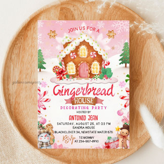 Invitation à une fête de décoration de maison en p