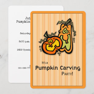 Invitation à une fête de découpage de citrouilles