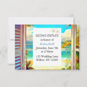 Invitation à une fête de fiançailles tropicale au