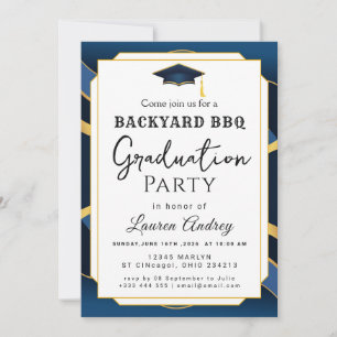 Invitation à une fête de fin d'études avec barbecu