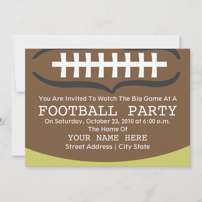 Invitation à une fête de football (Devant)