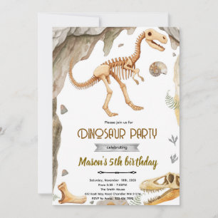 Invitation à une fête de fossiles de dinosaures