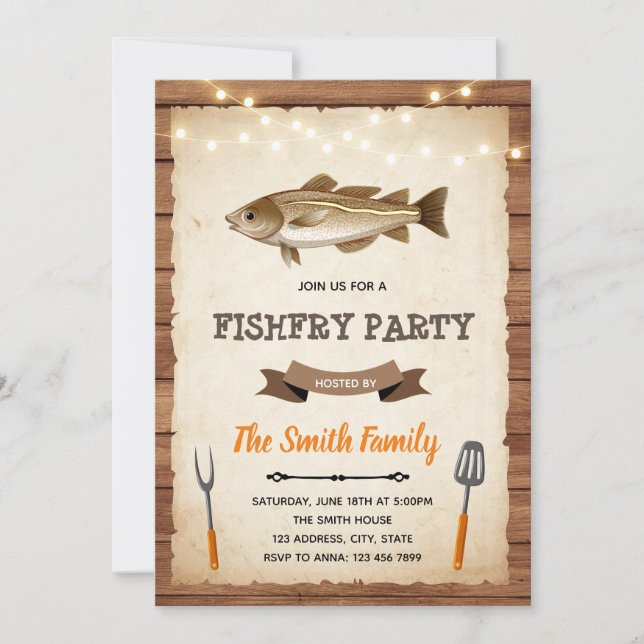 Invitation à une fête de friture de poisson (Devant)