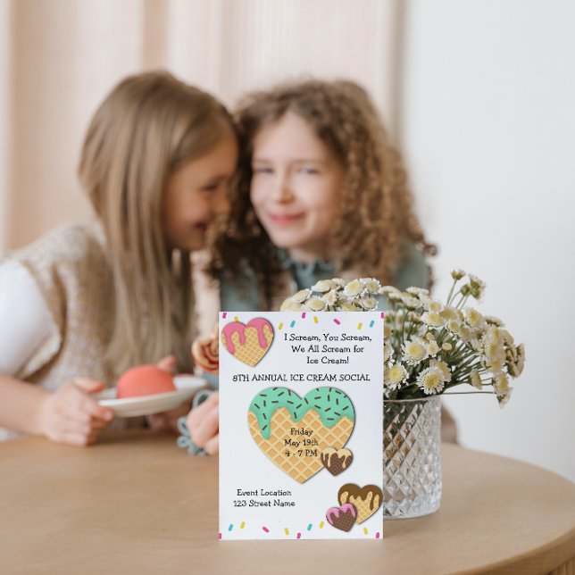 Invitation à une fête de glace mignonne (Créateur téléchargé)