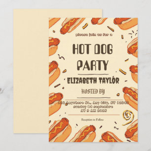 Invitation à une fête de Hot Dog – Célébration de