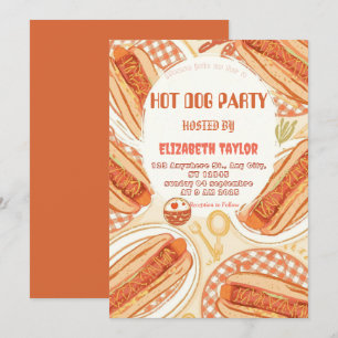 Invitation à une fête de Hot Dog – Célébration de